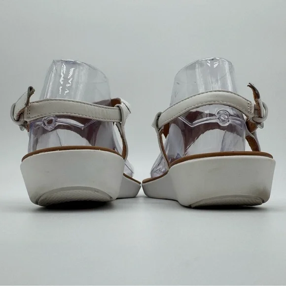 FitFlop Lainey White Leather Ankle Strap Toe Post Sandals Size 9 - Picture 5 of 12